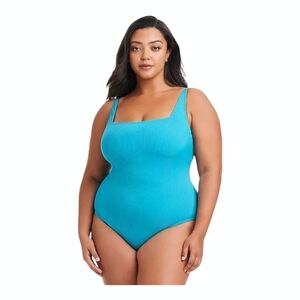 Bleu by Rod Beattie Women's Square-Neck One-Piece Swimsuit Cold‎ Water 16W, 18W